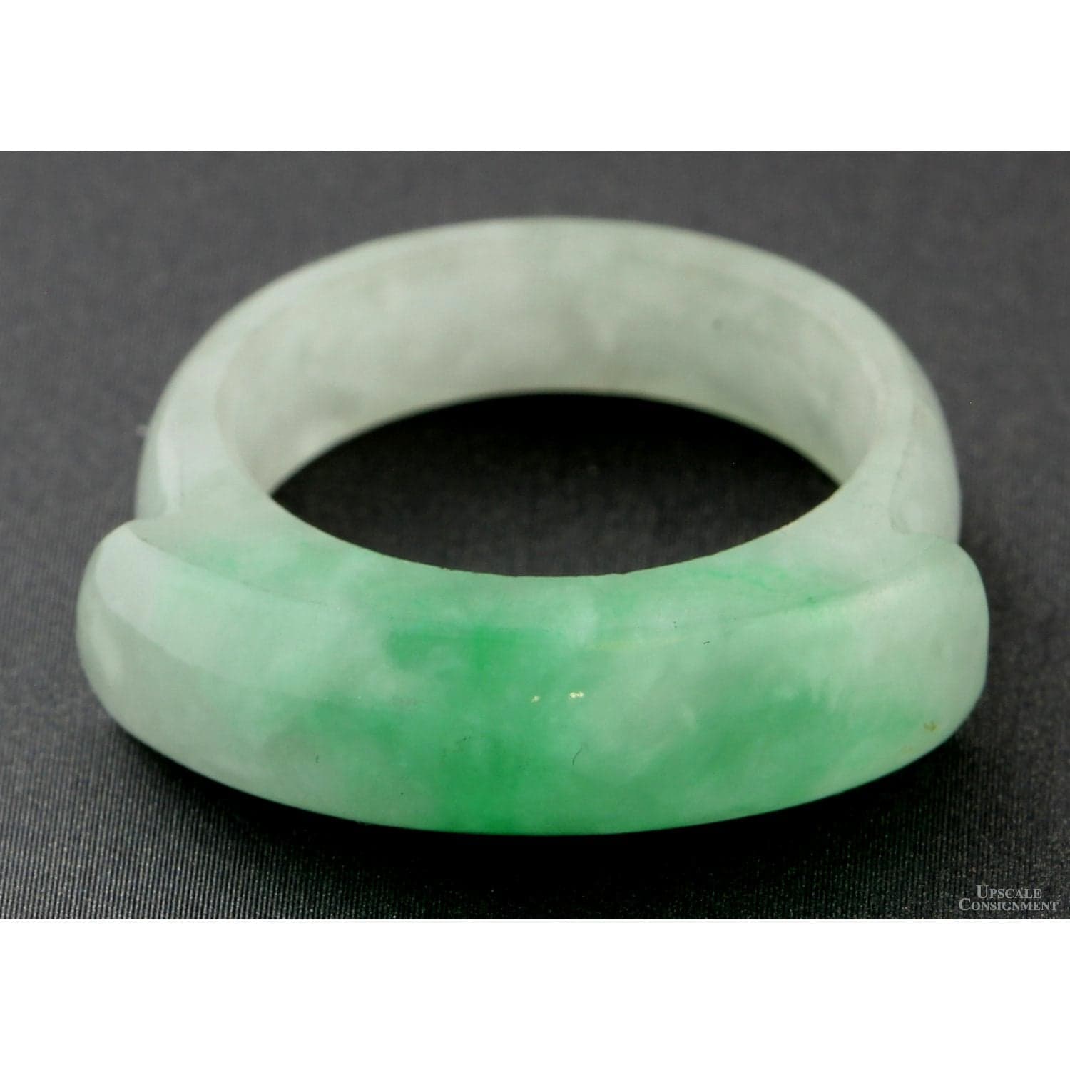 Soft Green Jadeite Saddle Band Luminous Translucent Jade - 10.75 - Thumbnail 6