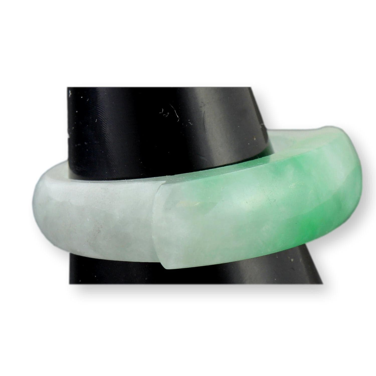 Soft Green Jadeite Saddle Band Luminous Translucent Jade - 10.75 - Thumbnail 2