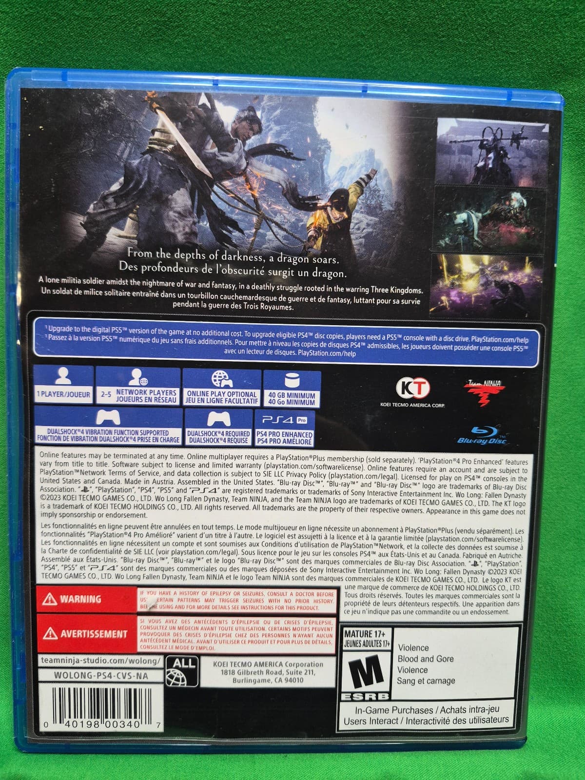 Wo Long: Fallen Dynasty PS4 - Thumbnail 2