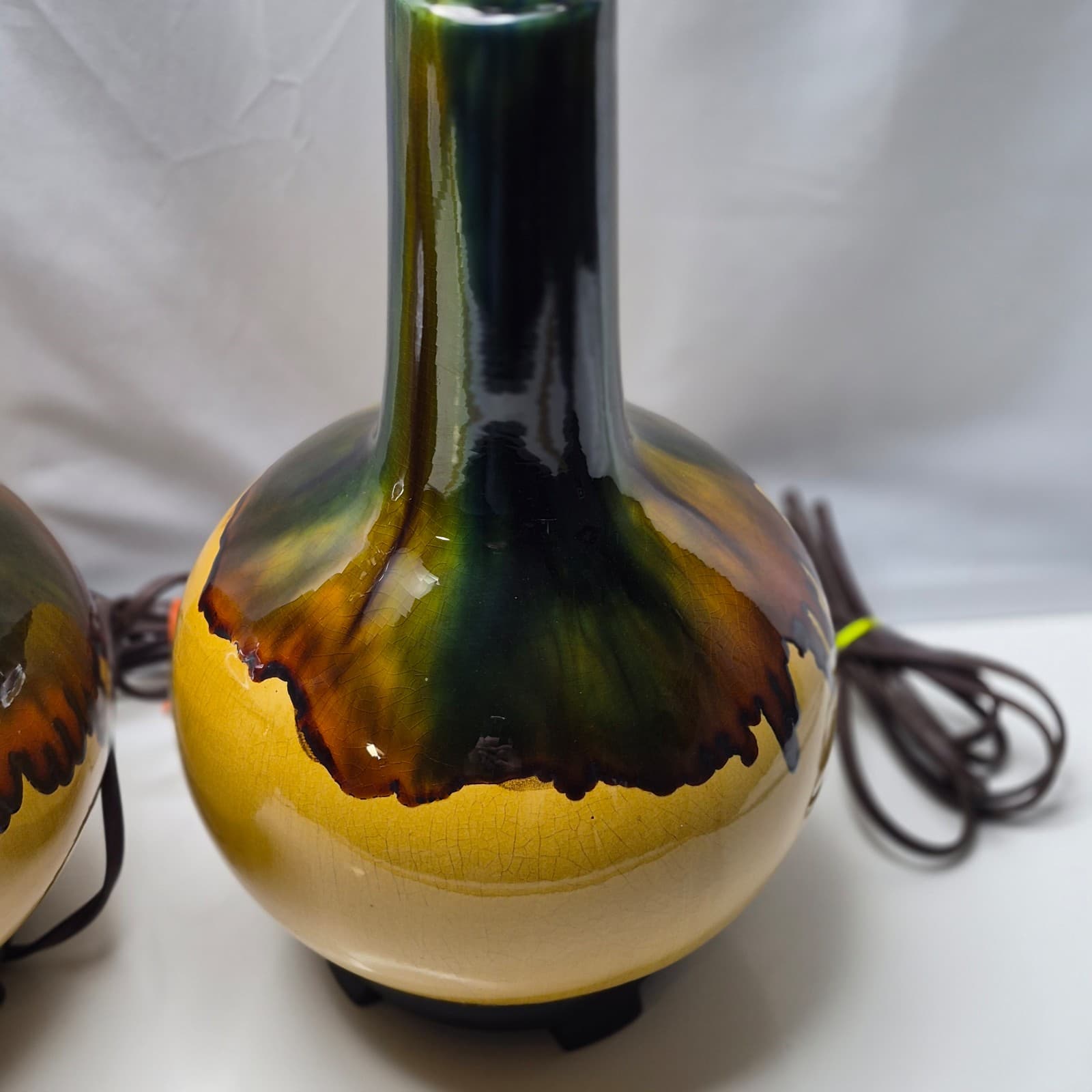 Vintage MCM Drip Glaze Table Lamps - Thumbnail 8