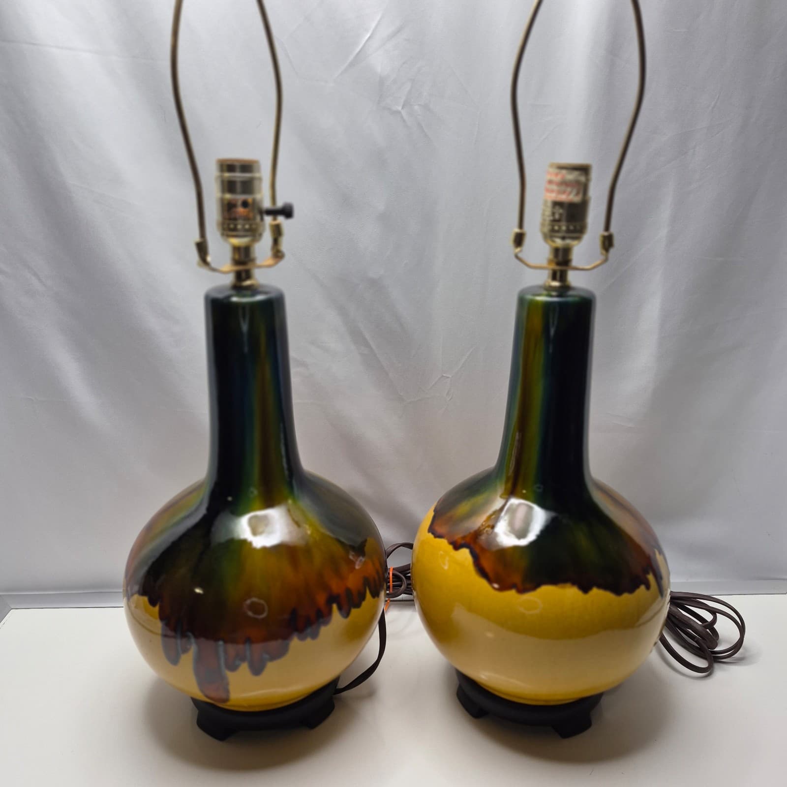 Vintage MCM Drip Glaze Table Lamps - Thumbnail 2