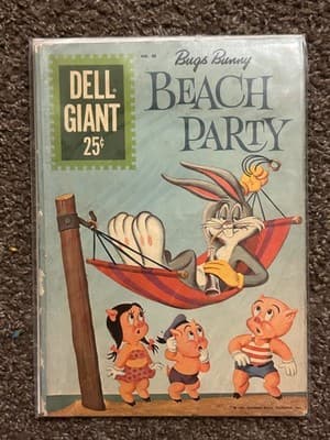 Dell Giant Bugs Bunny Beach Party Comic No 46 1961 25c Vintage Warner Bros Cover - Image 1