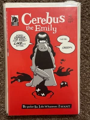 Cerebus The Emily #1 Comic Book Red Cover Issue Graphic Comic Collectible - Image 1