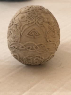 Celtic Knot Skull Statue Figurine Decorative Resin Antique White Gothic 4in - Thumbnail 3