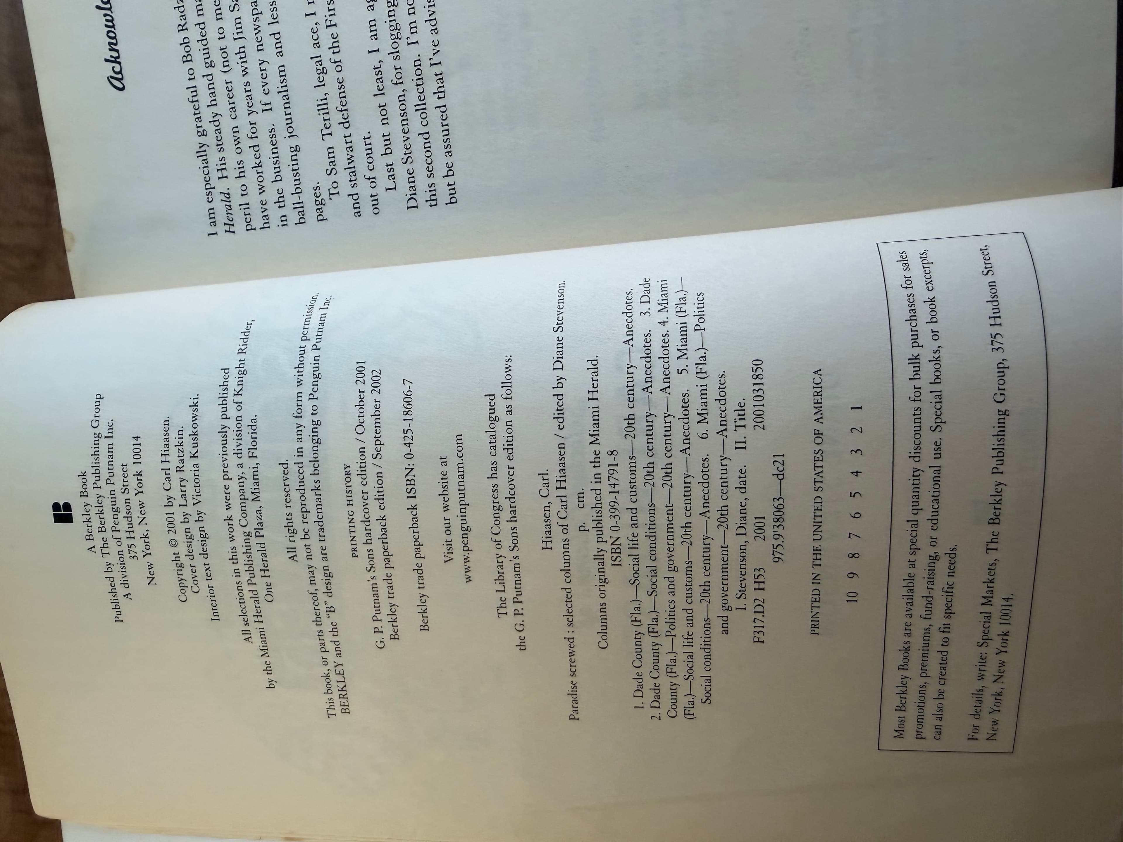 Paradise Screwed by Carl Hiaasen - Selected Columns - Vintage - Thumbnail 5