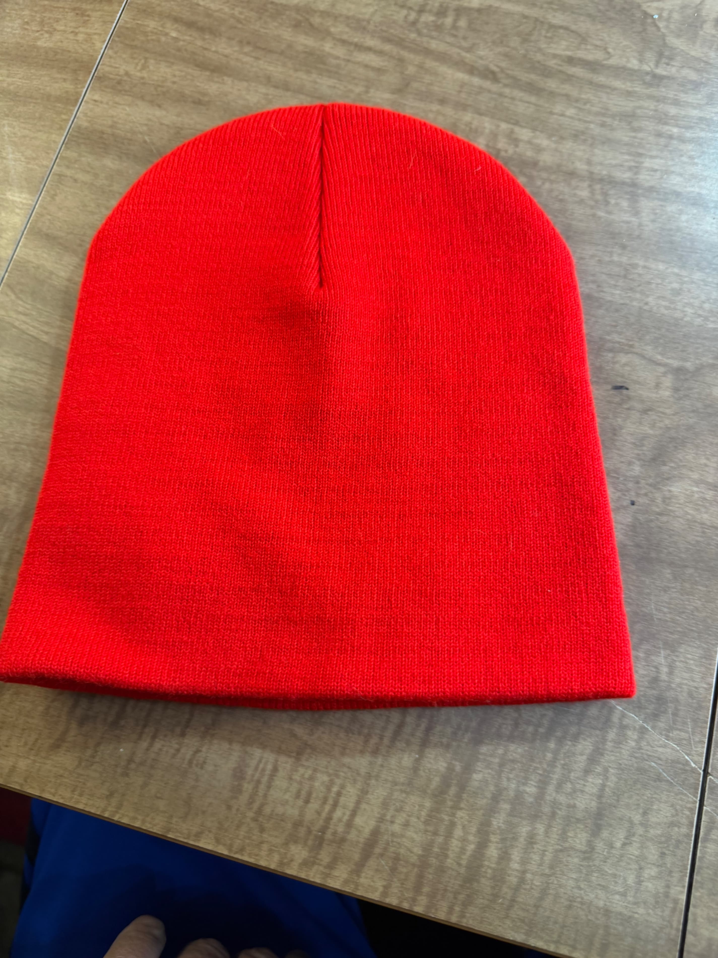Red MAGA Beanie Hat - Knit Cap with White Embroidery - Thumbnail 2