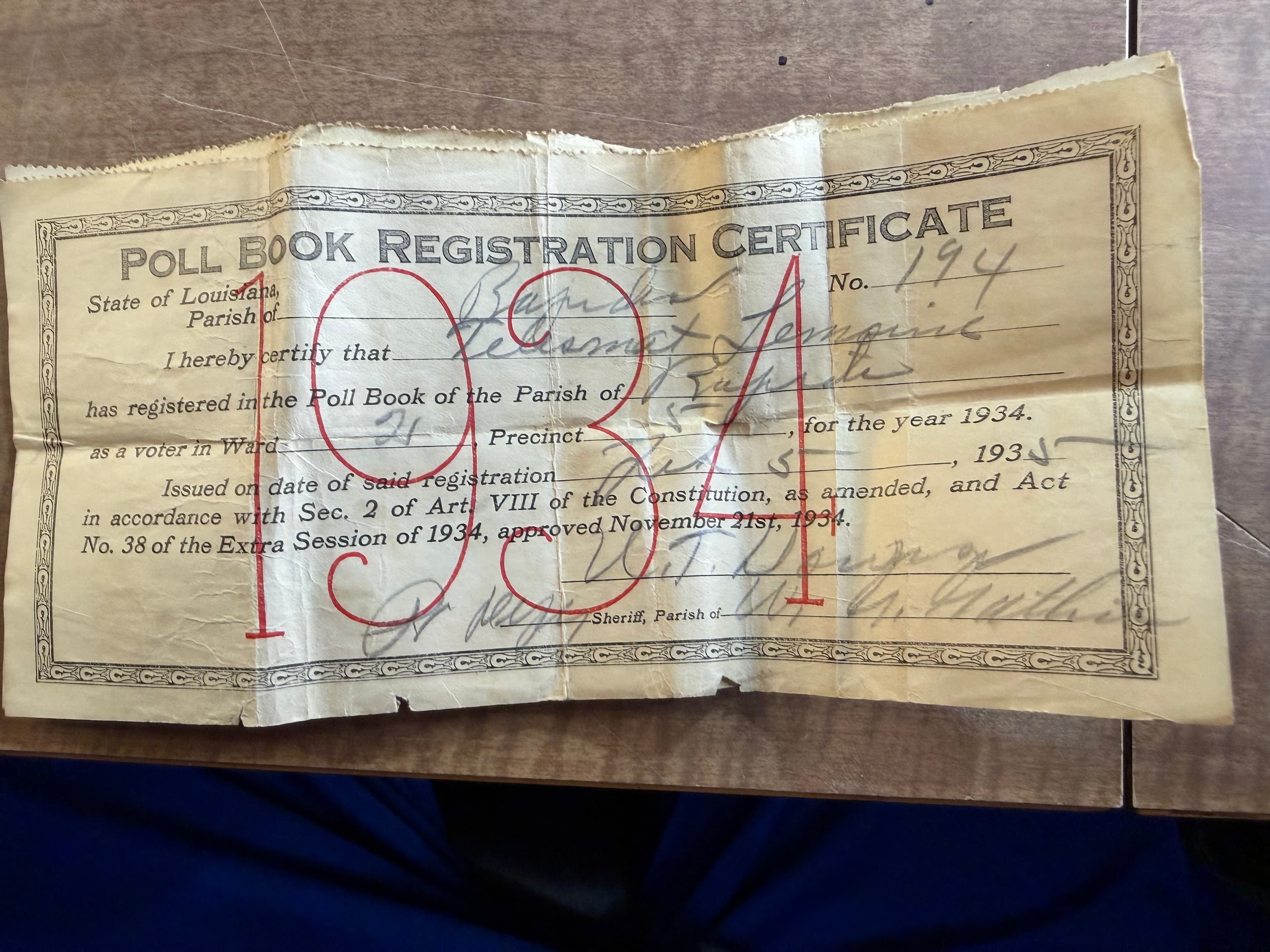 Lot 5 Louisiana Sharecropper Receipts 1930-1937 Depression Era Avoyelles Parish - Thumbnail 4