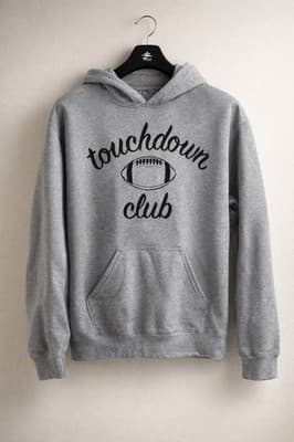 Glidan Hoodie Heavy Blend Size M Grey With Black Touchdown Club Lettering - Image 1