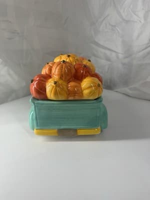 Turquoise Pumpkin Pickup Truck Fall Autumn - Thumbnail 3