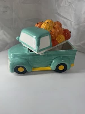 Turquoise Pumpkin Pickup Truck Fall Autumn - Thumbnail 6