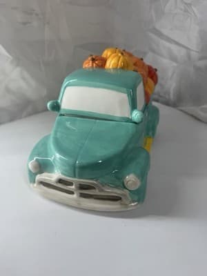 Turquoise Pumpkin Pickup Truck Fall Autumn - Thumbnail 4