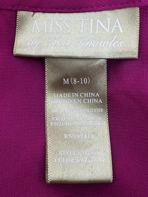 Miss Tina Tina Knowles Pink Blouse Sz M Boho Sheer Top Gold Details Flowy Festiv - Thumbnail 4