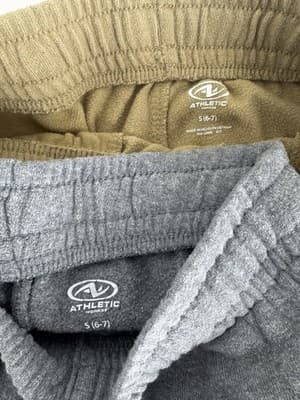 Athletic Works Boys Size 6-7 Sweat Pants Bundle Of 2 Grey And Tan Comfortable - Thumbnail 4