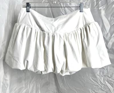 Vital Life Drop Waist White Bubble Skirt Size XL Fun Party Skirt 90’s Style - Thumbnail 2
