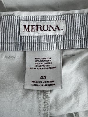 Merona Mens Khaki Shorts Size 42 Classic Fit Beige Cotton Stretch Casual - Thumbnail 4