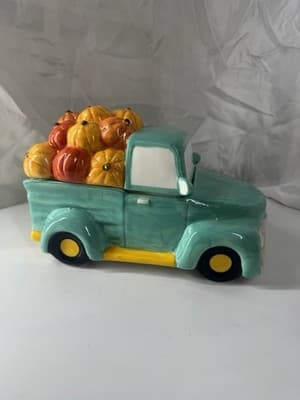 Turquoise Pumpkin Pickup Truck Fall Autumn - Thumbnail 5
