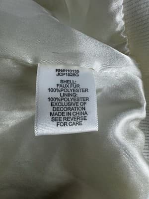 Knit Works Youth Faux Fur Bomber Jacket Size 14 Sparkly Silver Thread Details - Thumbnail 4