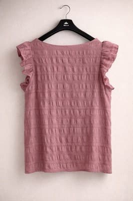 SHEIN Pink Sleeveless Ruffle Top – Lightweight, Feminine, Stylish Size M - Thumbnail 2