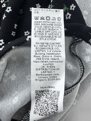 SHEIN Girls Spaghetti Strap Summer Sun Dress Size 6 Black W/ Floral Pattern - Thumbnail 5