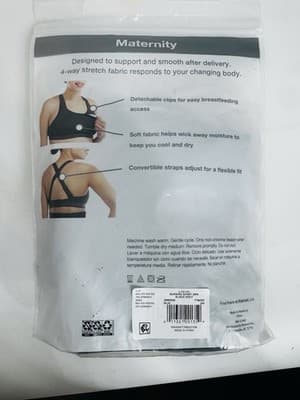 Time and Tru Maternity Nursing Sports Bra Black Size L 12-14 Seamless Low Impact - Thumbnail 2