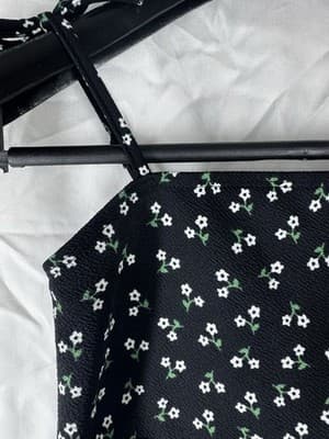 SHEIN Girls Spaghetti Strap Summer Sun Dress Size 6 Black W/ Floral Pattern - Thumbnail 4