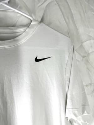 Nike Men’s White Dri-Fit Tshirt Size Medium With Nike Logo On Front Comfortable - Thumbnail 2