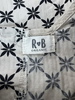 R & B Organic 100% Organic Cotton Sun Dress Size 5y Tan and Black Puff Sleeves - Thumbnail 4