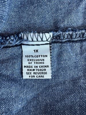 Rue 21 Dark Wash Button Up Long Sleeve 100% Cotton Size XL Work Or Casual Ware - Thumbnail 4