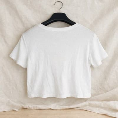 Nirvana Smiley Face Cropped T Shirt White Graphic Name Tee Grunge 90’s Style - Thumbnail 2