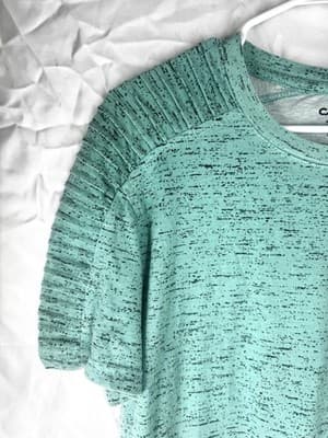 Carbon Men’s Designer T-Shirt Teal With Black/ Zipper Accents Size Small - Thumbnail 3