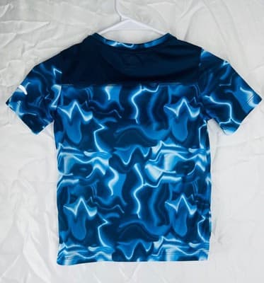 Athletic Works Shirt Boys S 6-7 Blue Electric Print Short Sleeve Active Tee - Thumbnail 2