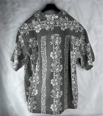 Vtg Op Ocean Pacific Shirt Mens M (Actual L) Floral Pineapple Print Short Sleeve - Thumbnail 2