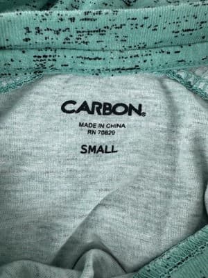 Carbon Men’s Designer T-Shirt Teal With Black/ Zipper Accents Size Small - Thumbnail 5