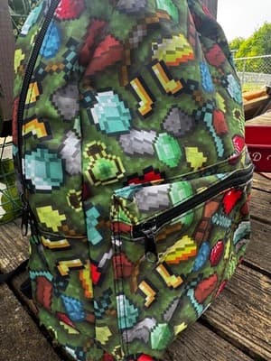 Bioworld Minecraft Sword Pickaxe All Over Sublimated Print Laptop Backpack Gamer - Thumbnail 2