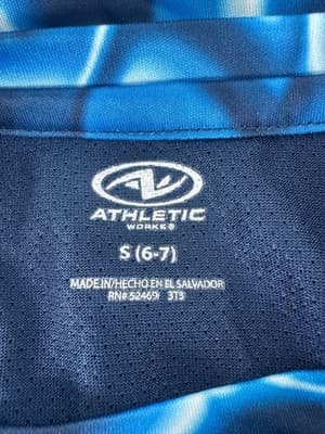 Athletic Works Shirt Boys S 6-7 Blue Electric Print Short Sleeve Active Tee - Thumbnail 5