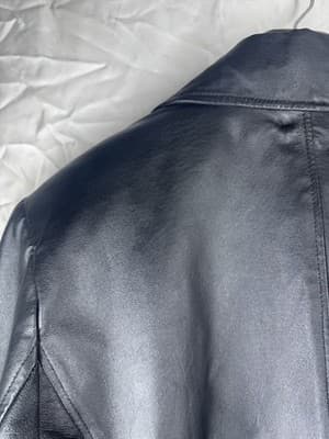 Vintage Kim Roger’s Black Leather Jacket Woman’s XL Genuine Leather Red Lining - Thumbnail 3