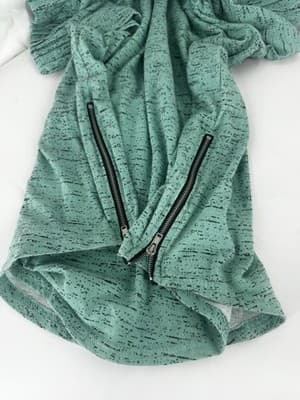 Carbon Men’s Designer T-Shirt Teal With Black/ Zipper Accents Size Small - Thumbnail 6