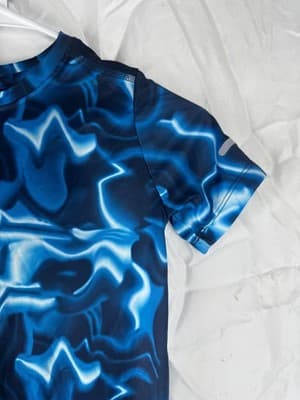 Athletic Works Shirt Boys S 6-7 Blue Electric Print Short Sleeve Active Tee - Thumbnail 3