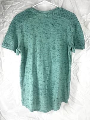 Carbon Men’s Designer T-Shirt Teal With Black/ Zipper Accents Size Small - Thumbnail 2