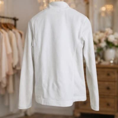 Made For Life Women’s White Fleece Quarter Zip Pullover Athletic Jacket Size S - Thumbnail 2