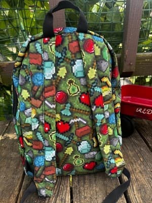 Bioworld Minecraft Sword Pickaxe All Over Sublimated Print Laptop Backpack Gamer - Thumbnail 3