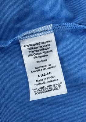 Blue George Stretch Size Large Men’s Button Collard Soft Poly Blend NWT - Thumbnail 6