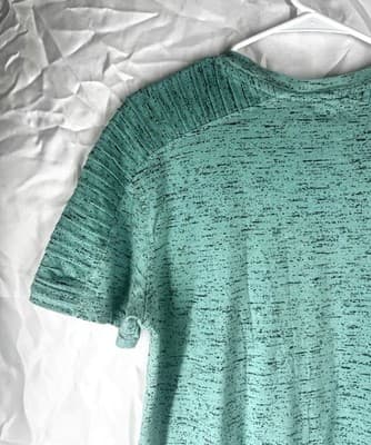 Carbon Men’s Designer T-Shirt Teal With Black/ Zipper Accents Size Small - Thumbnail 4