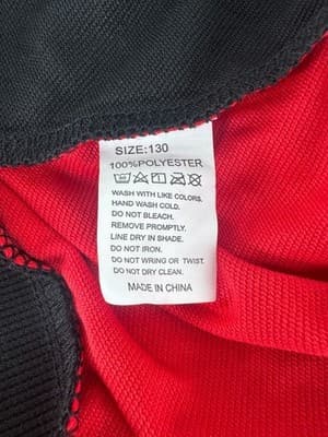 Kids Hoodie Sweatshirt Size 130 Red Black White Hooded Pullover Polyester Casual - Thumbnail 5