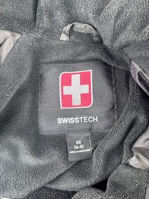 SwissTech Jacket Kids XS 4-5 Black Hooded Puffer Fleece Lined Insulated - Thumbnail 6