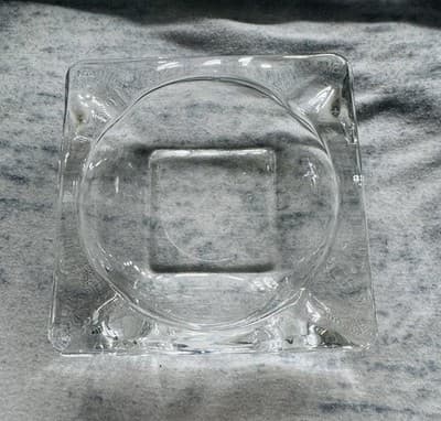 MCM Clear Large Heavy Square Glass Vintage Ash Tray Cigar Ashtray 6" X 1 1/2" - Thumbnail 6