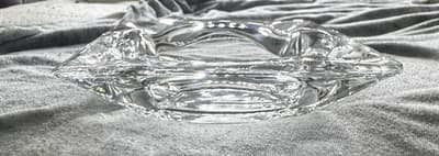 MCM Clear Large Heavy Square Glass Vintage Ash Tray Cigar Ashtray 6" X 1 1/2" - Thumbnail 5