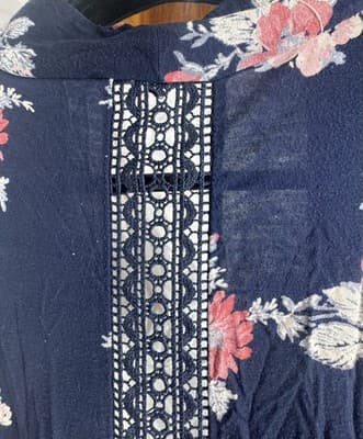 Maurice’s Woman’s 3x Navy Floral Boho Lace Back Long Sleeve Plus Size Tunic - Thumbnail 3