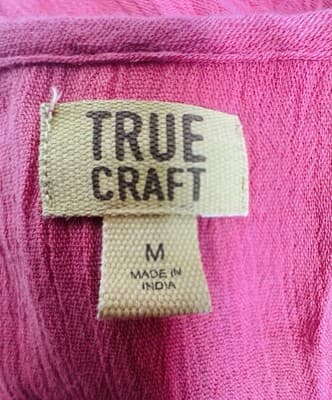 True Craft Women’s Medium Coral Boho Babydoll Tunic Dress Flowy Long Sleeve Top - Thumbnail 5