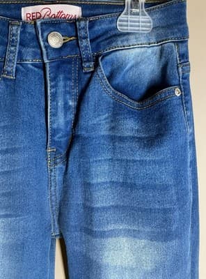 Red Bottoms Women Stretchy Denim Boot Cut Blue Jeans Size 1/25 Dark Wash - Thumbnail 4